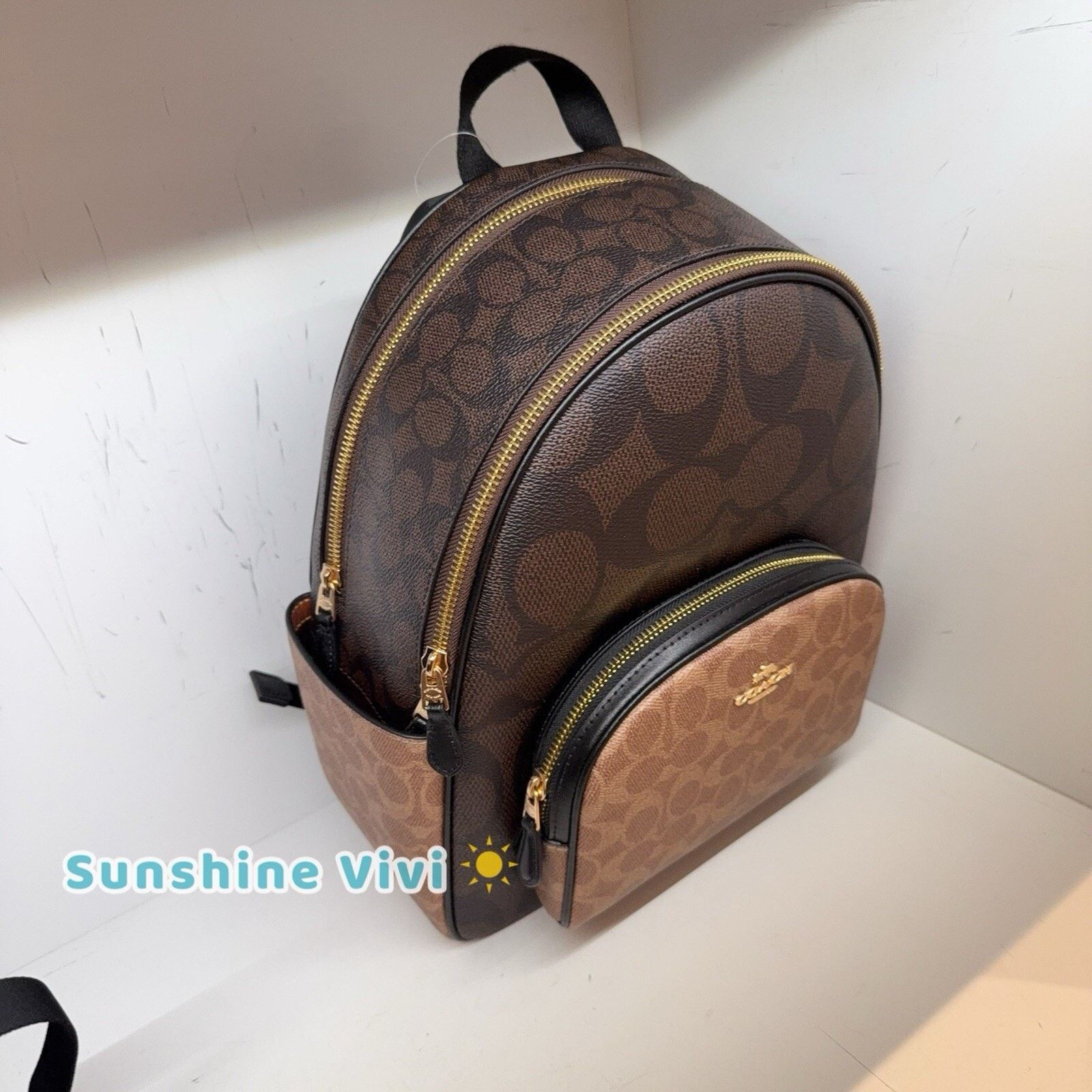 Coach NWT Coach Court Backpack CZ771 Gold/Walnut/Tan Size ONE SIZE - 7 Thumbnail