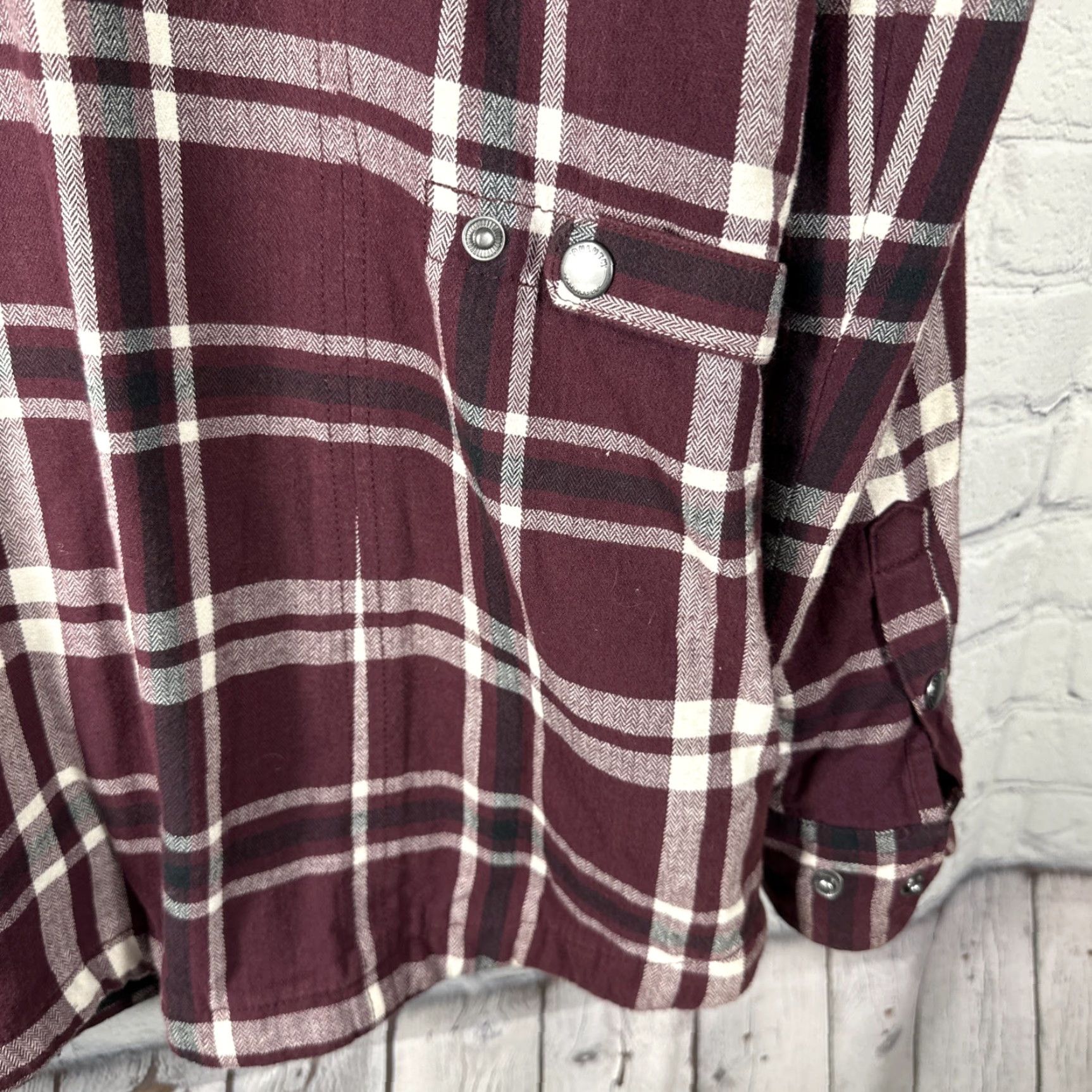 Vintage Duluth Shacket Women L Plaid Flannel Shirt Jacket Burgundy Lined Polyester Snap Collared Pockets Casual Workwear Logo Vintage No Size L / US 10 / IT 46 - 5 Thumbnail