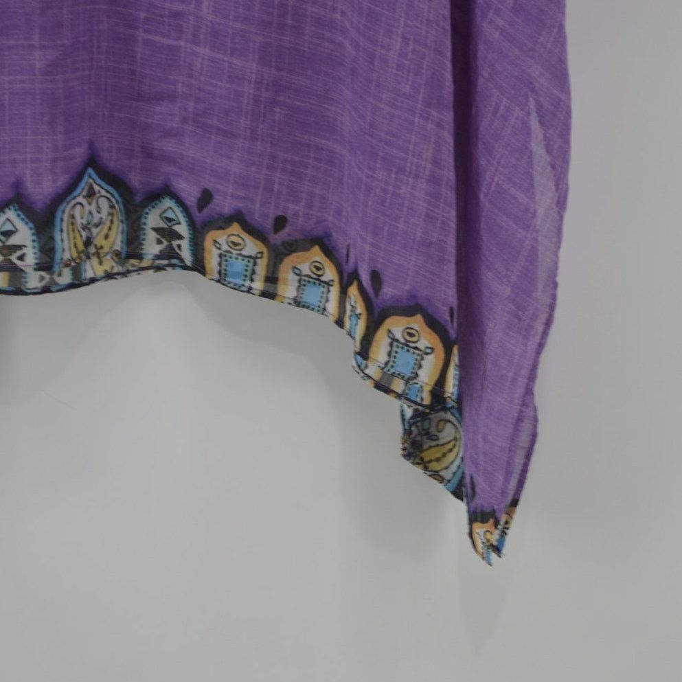 Chicos Chico's Small Medium Purple Sheer Blouse Boho Up Top Size S / US 4 / IT 40 - 8 Thumbnail