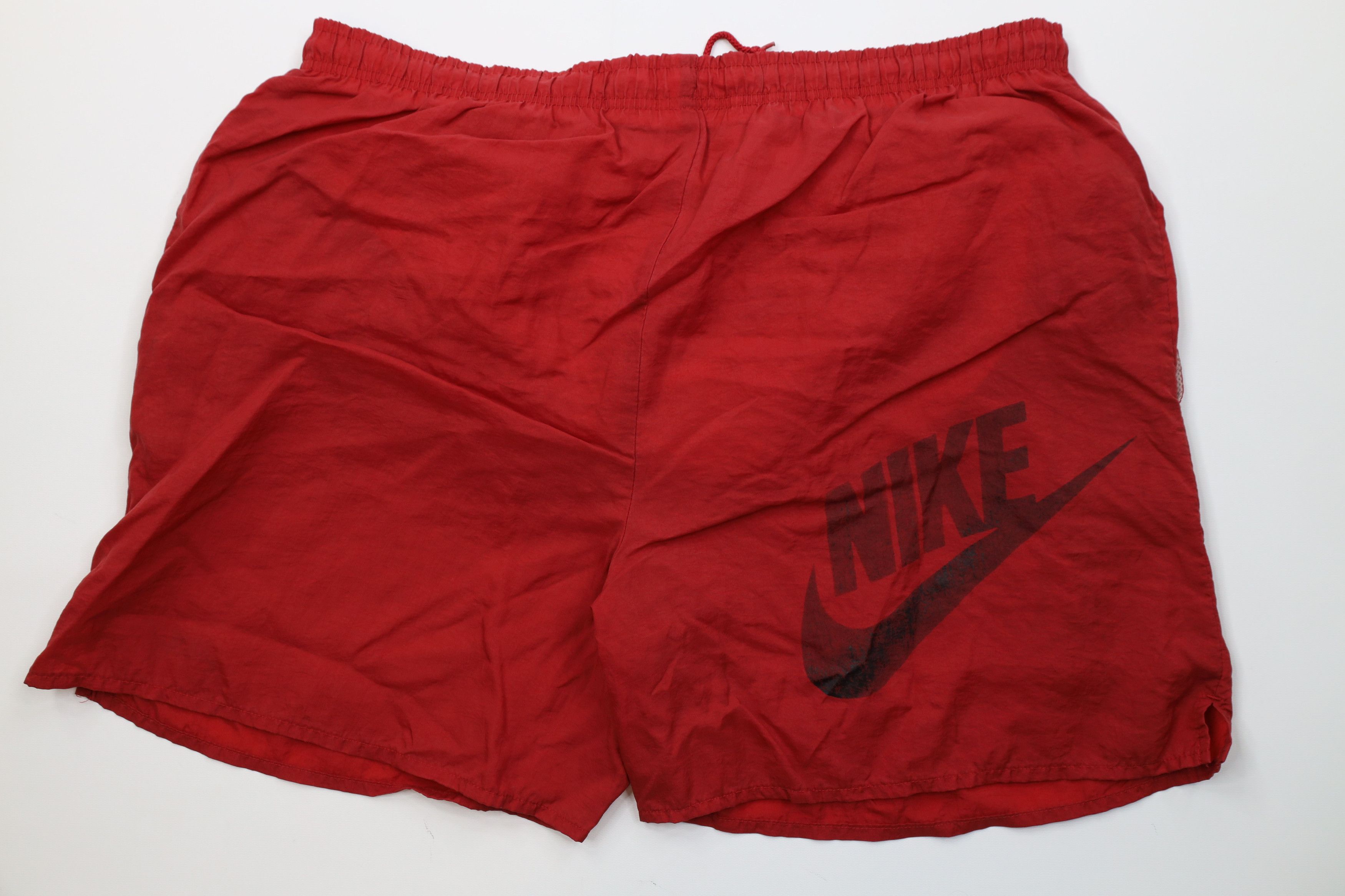 Nike Vintage 90s Nike Scott Big Swoosh Lined Shorts Baggies Red Size US 34 / EU 50 - 9 Thumbnail