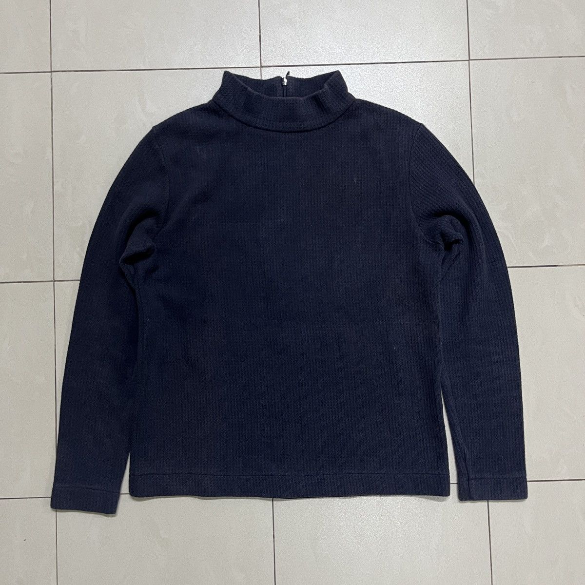 A.P.C. × Vintage Vintage A.P.C Mockneck Waffle Longsleeve T Shirt Size S / US 4 / IT 40 - 2 Thumbnail