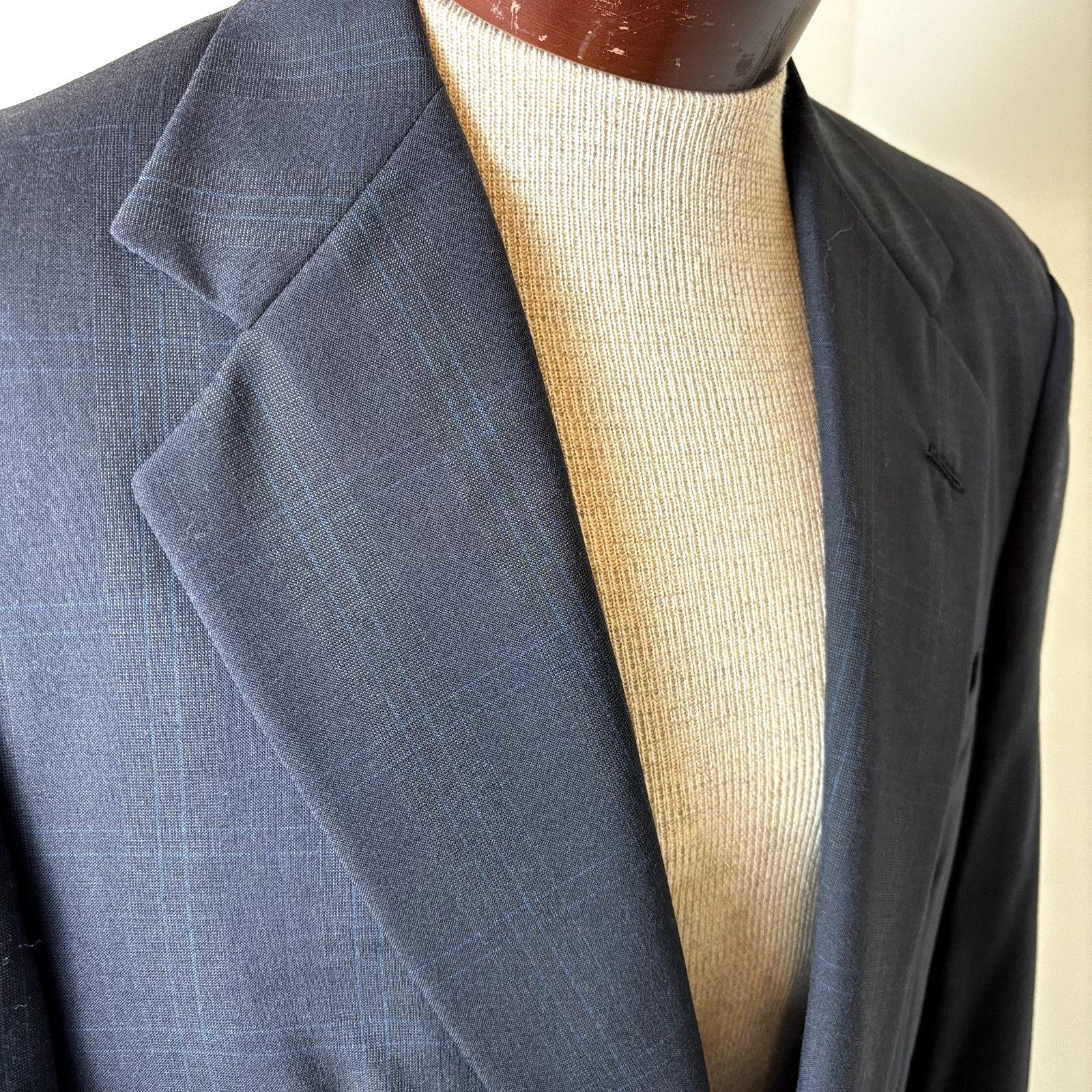 Other Norman Hilton NWOT Sport Coat Sz 39L Navy Windowpane Slim Fi Size 40L - 9 Thumbnail