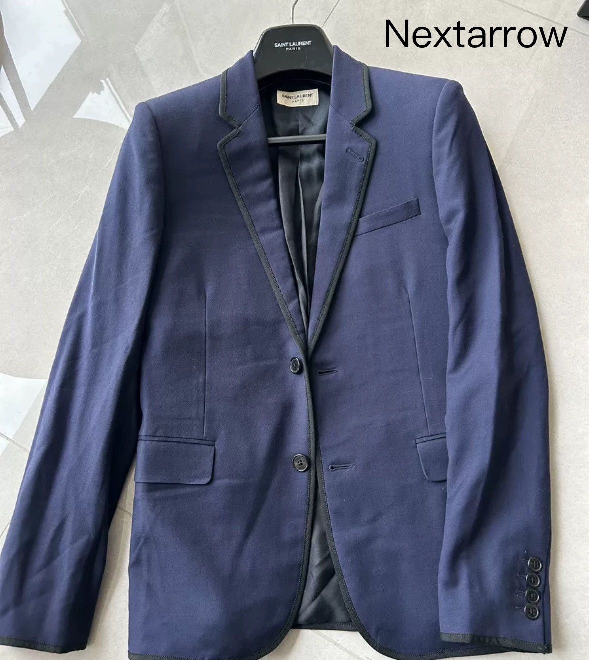 Saint Laurent Paris × Yves Saint Laurent Saint Laurent 13fw original black border blue suit jacket Size US S / EU 44-46 / 1 - 1 Thumbnail