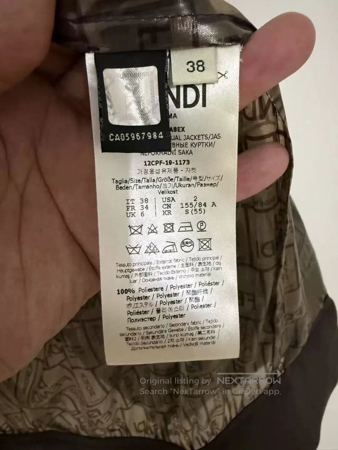 Fendi Fendi Brown Monogram Logo Transparent Jacket. Size S / US 4 / IT 40 - 5 Thumbnail