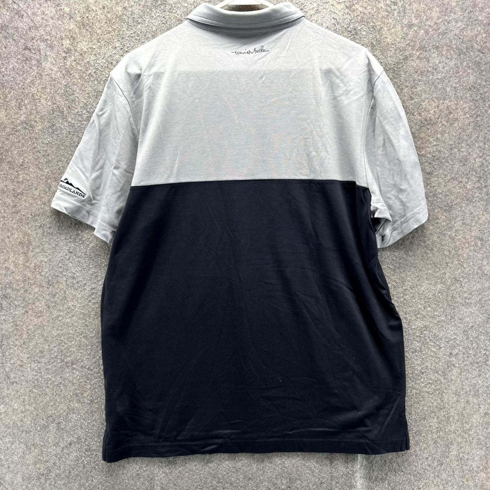TravisMathew TravisMathew Polo Shirt Mens Large Black Gray Colorblock Golf Broadlands Casual Shirt Mens L Black Gray Colorblock Broadlands Golf Size US L / EU 52-54 / 3 - 2 Thumbnail