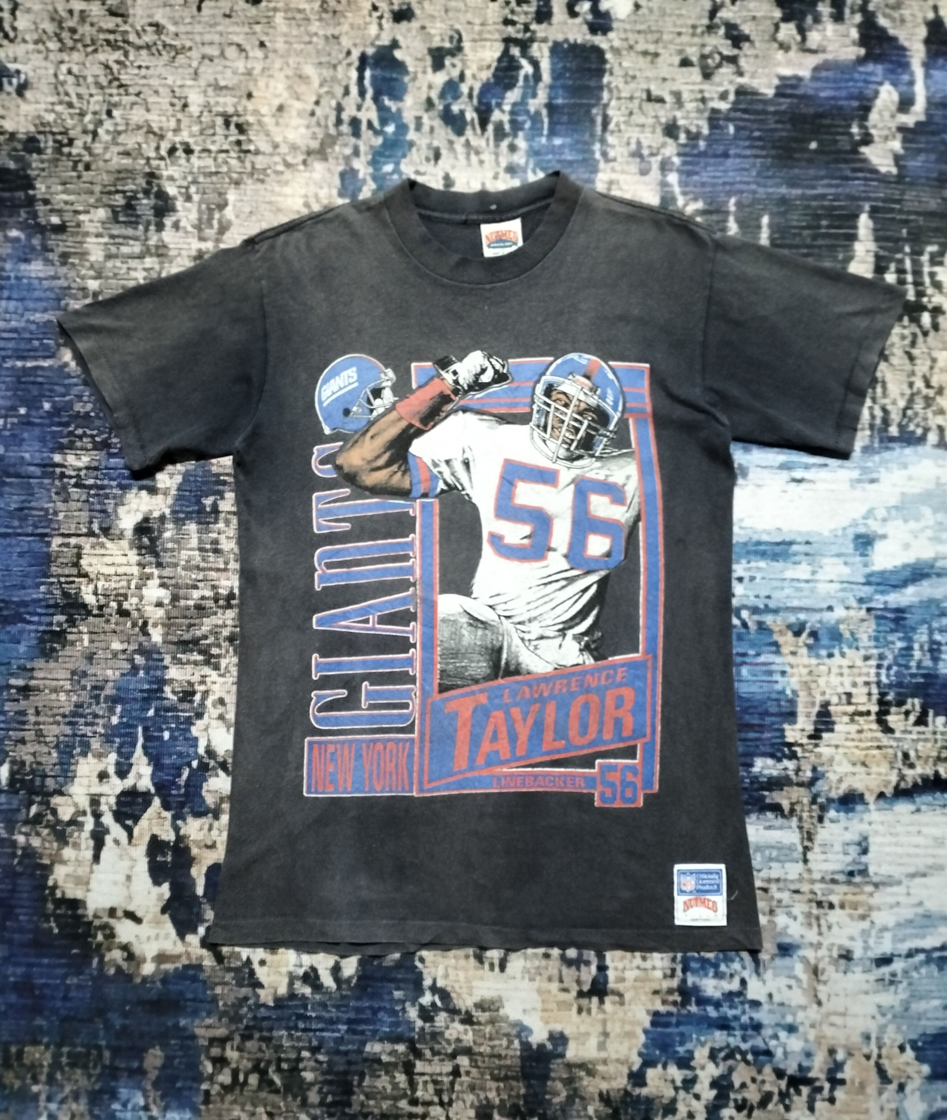NFL VTG USA Nutmeg Black NFL New York Giants Lawrence Taylor Tee Size US M / EU 48-50 / 2 - 1 Thumbnail