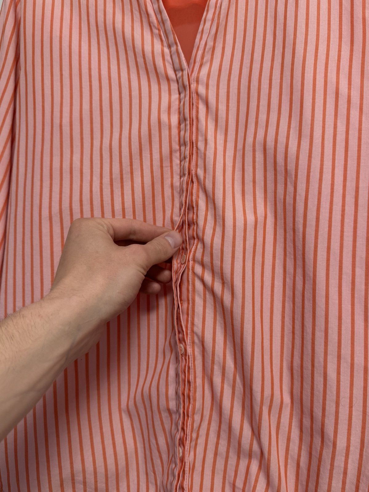 Sandro Sandro Women’s Pink Orange Striped Blouse Tunic 3/4 Sleeve Size XS / US 0-2 / IT 36-38 - 8 Thumbnail
