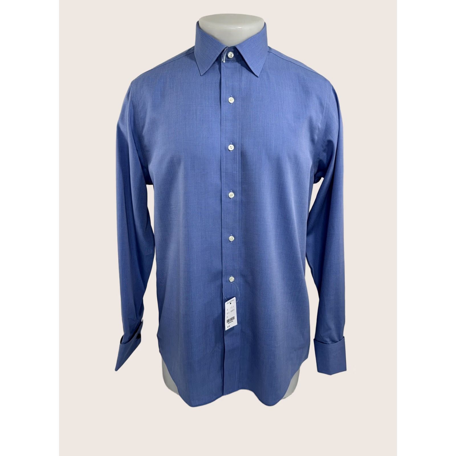 Brooks Brothers BROOKS BROTHERS - NEW w TAG - FRENCH CUFF Mens 16 / 34 Dress Shirt Blue Button-Up Long Sleeve Modern Fit Shirt Mens 16 34 Blue 90s Event Size 42R - 1 Thumbnail