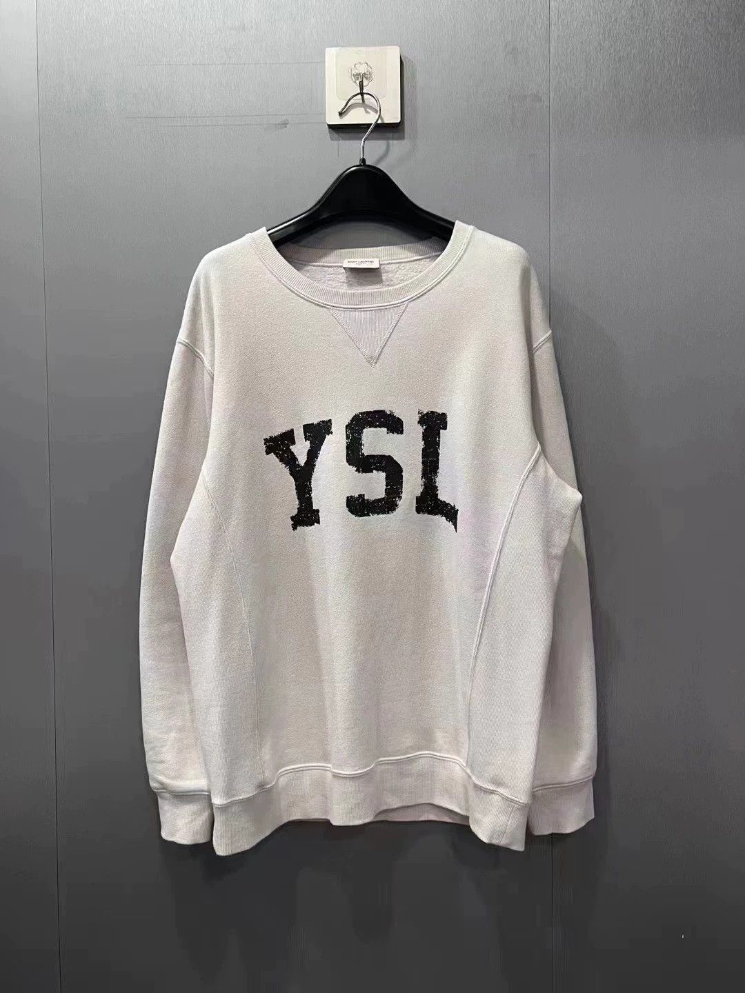 Saint Laurent Paris Saint Laurent Paris Logo ribbed sweatshirt Size US S / EU 44-46 / 1 - 1 Thumbnail