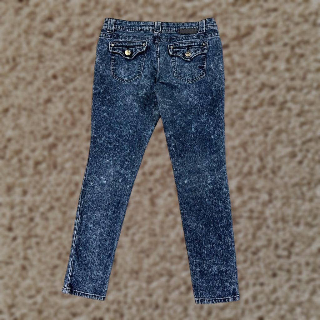 Denime Crane Jeans Juniors 9 Blue Denim Skinny 28x29 Low Rise 5-Pocket Button Closure Size 30" / US 8 / IT 44 - 1 Thumbnail