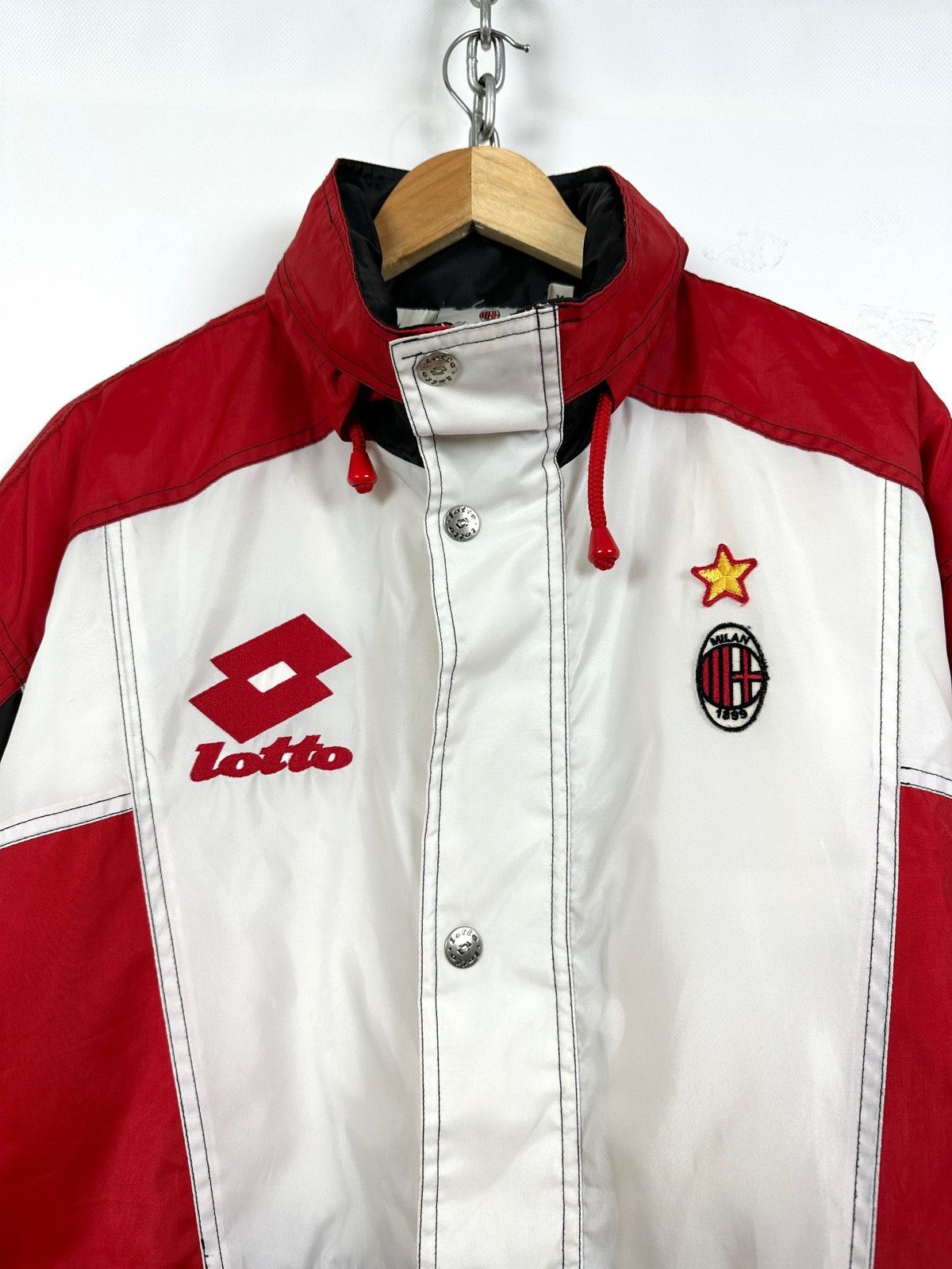 Lotto Sport 90s Vintage Lotto AC Milan Soccer Parka Coat Jacket Size US M / EU 48-50 / 2 - 9 Thumbnail