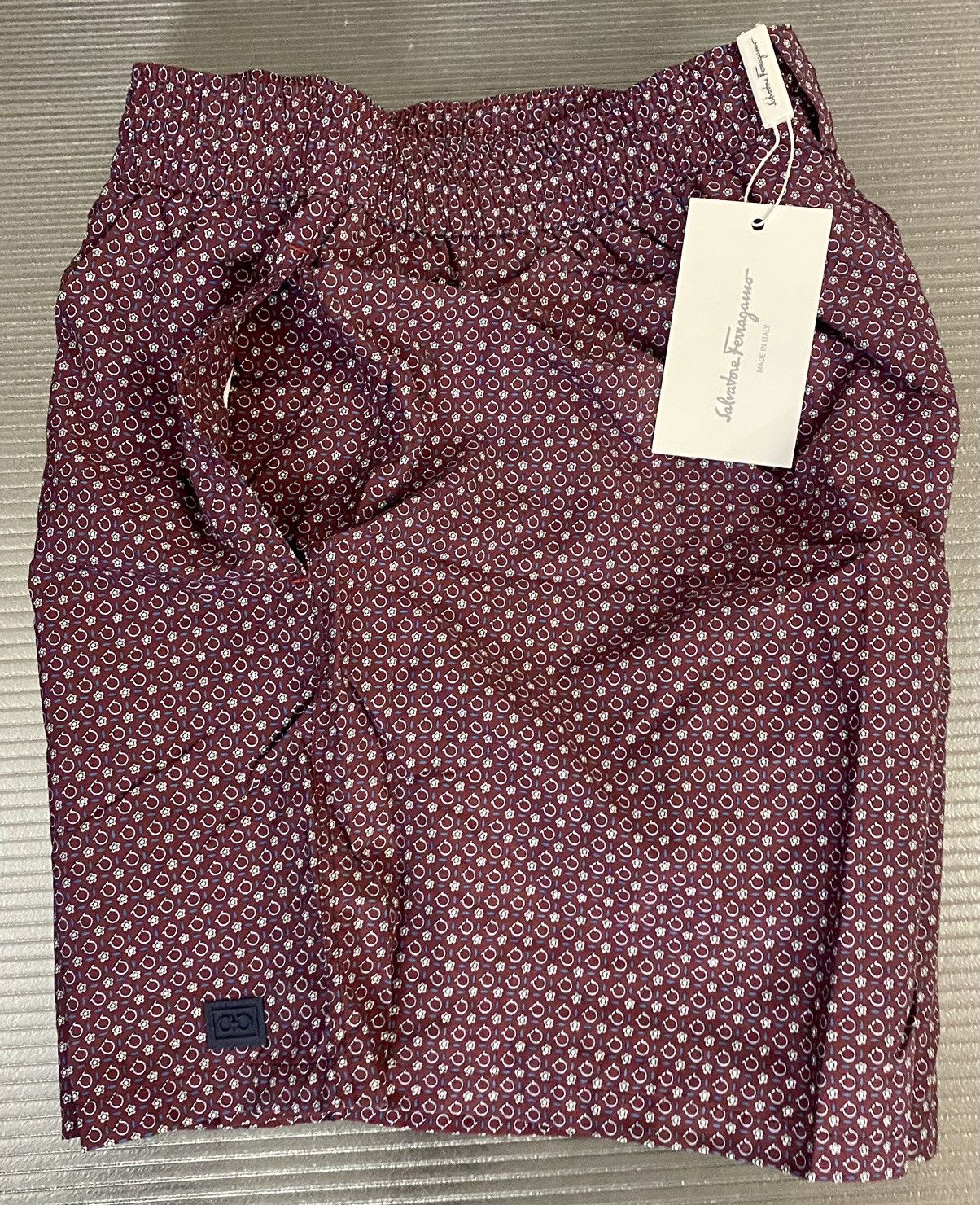 Salvatore Ferragamo Ferragamo 🇮🇹 Merlot Logo Techno swimsuit resort boxer 54 NEW Size US 38 / EU 54 - 6 Thumbnail