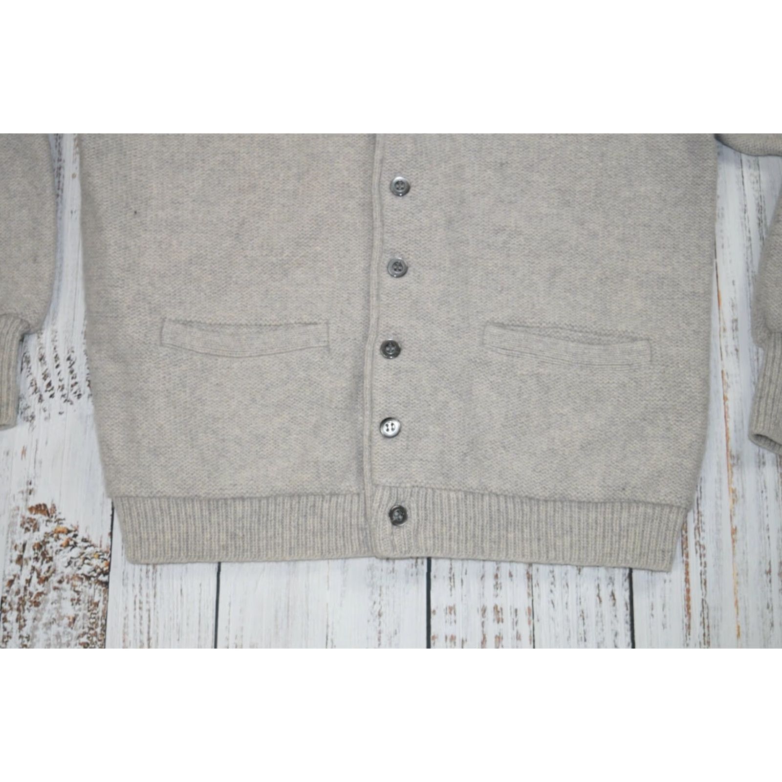 VINTAGE Bradford MFG 1950s Heather Grey Wool Knit Cardigan Men Large Casual