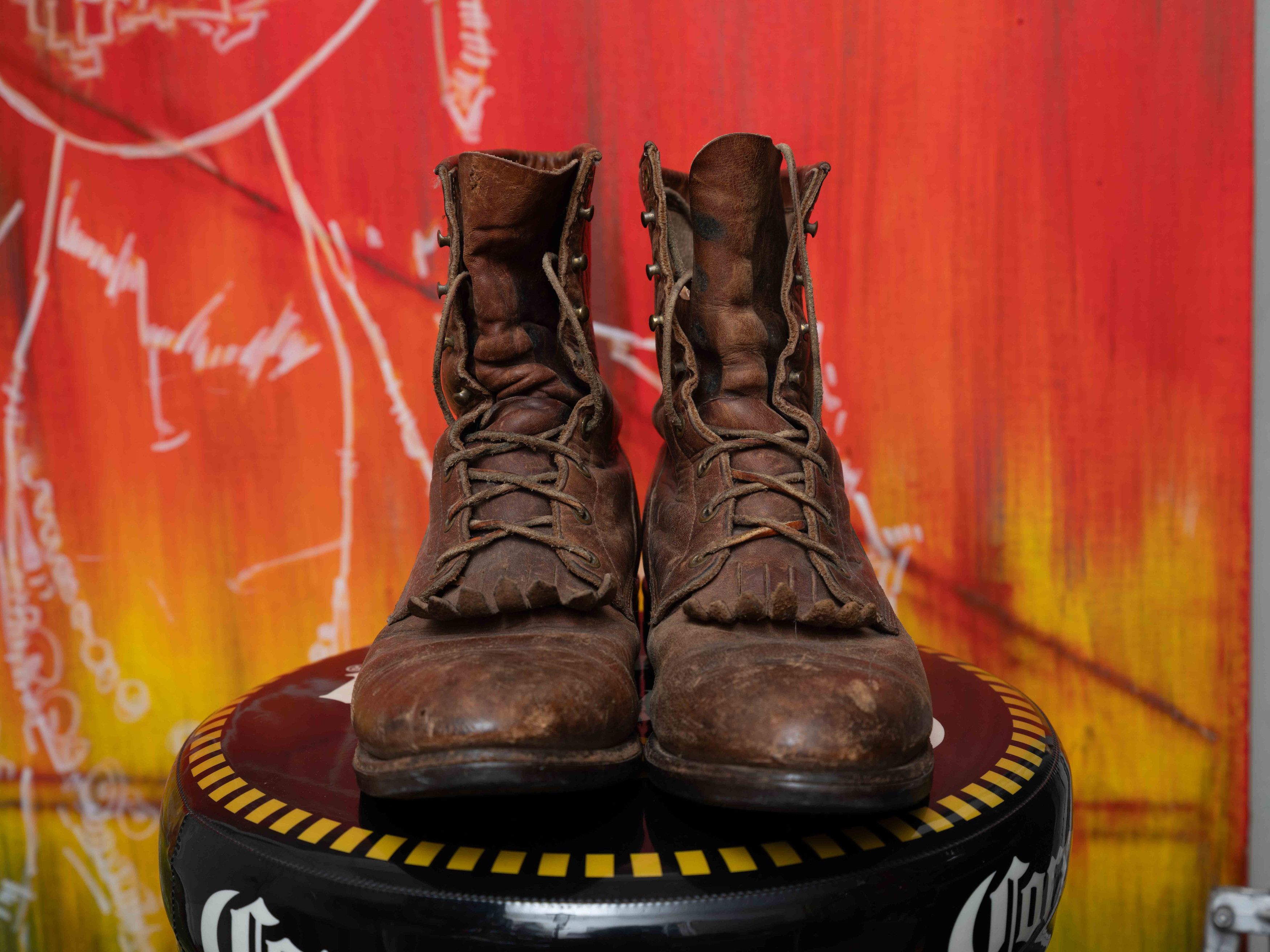 Justin ustin Leather Lace Up Roper Cowboy Boots Size US 8.5 / EU 41-42 - 2 Thumbnail
