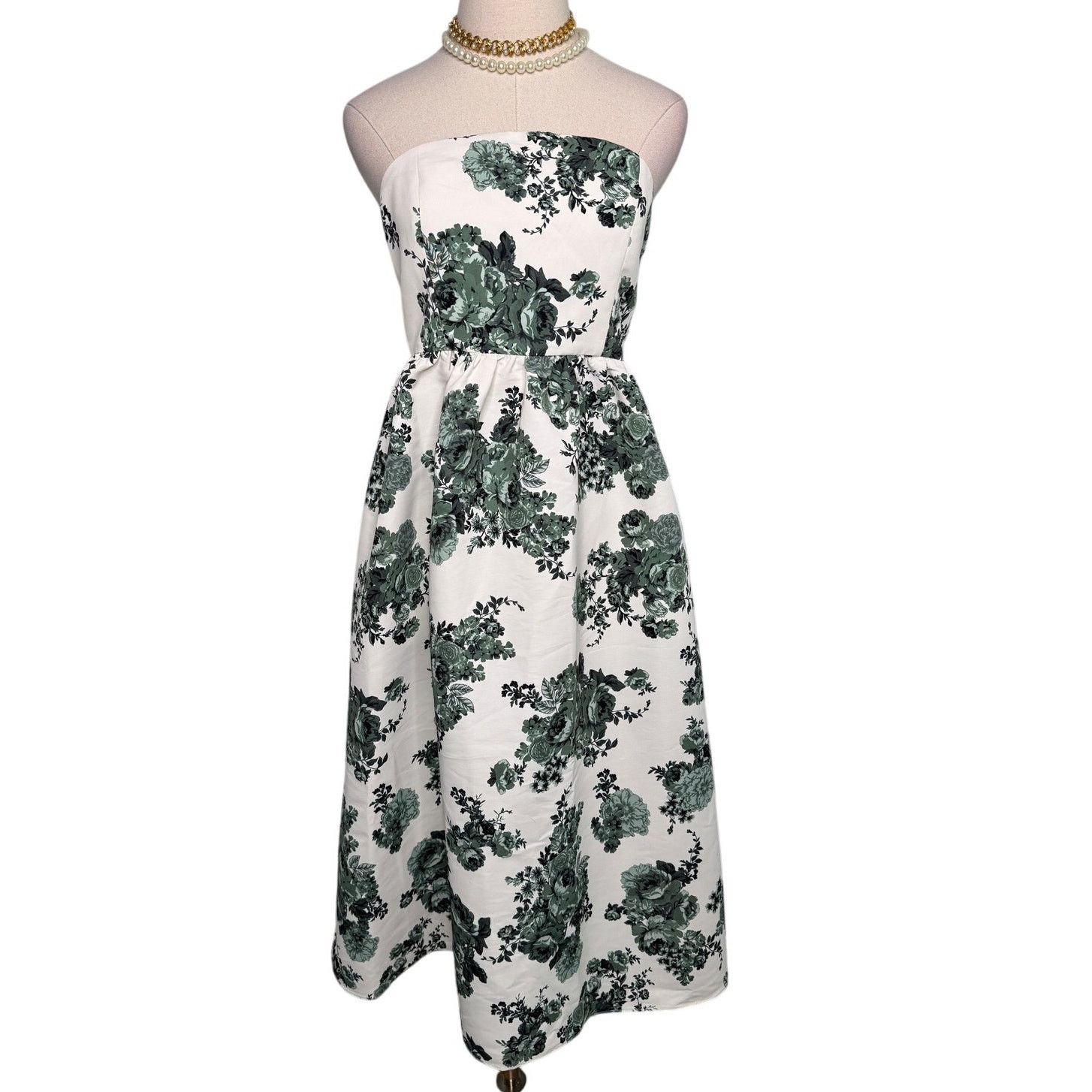 Sachin & Babi Sachin & Babi Blaine Strapless Midi Dress green white size 6 Size M / US 6-8 / IT 42-44 - 3 Thumbnail