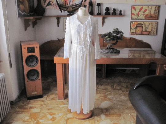 Vintage Woman Nightgown , Italy 1940s , Size L / US 10 / IT 46 - 6 Thumbnail