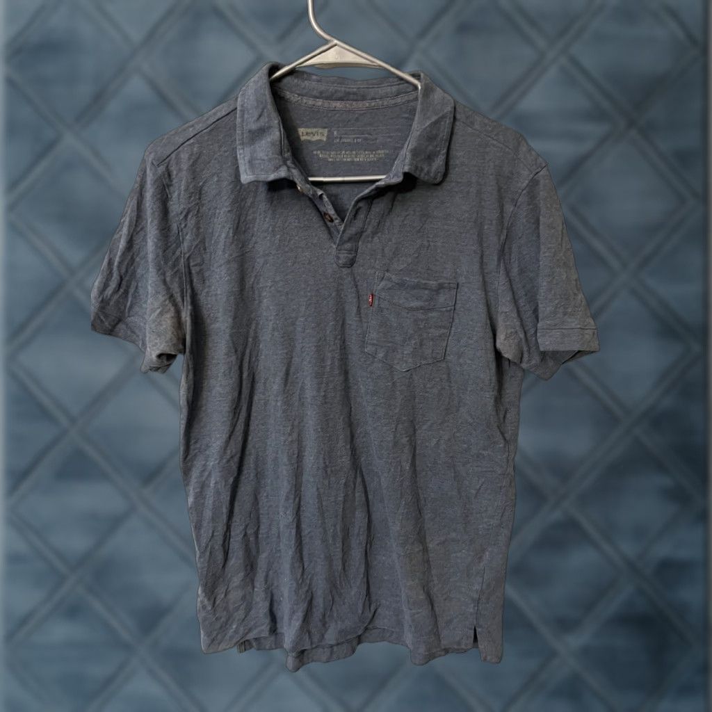 Levi's Levi's Polo Golf Shirt Short Sleeve Solid Blue Cotton Regular Men's M Polo Shirt Blue Golf Polo Mens Size US M / EU 48-50 / 2 - 1 Thumbnail