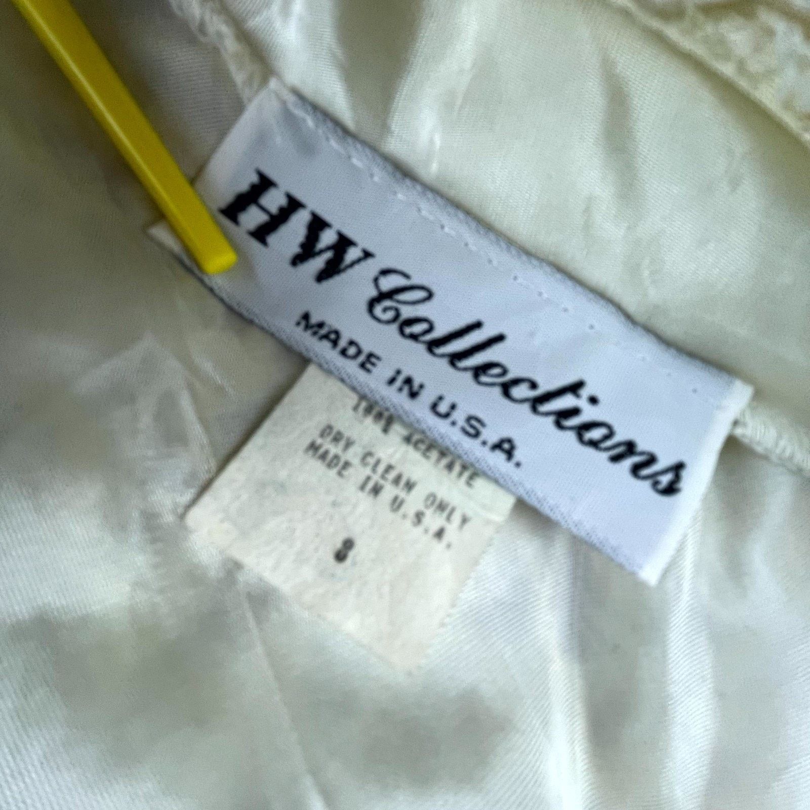 H&M VTG H&W Collections Dress 8 Ivory Sequin Lace Wedding Glam Size M / US 6-8 / IT 42-44 - 3 Thumbnail