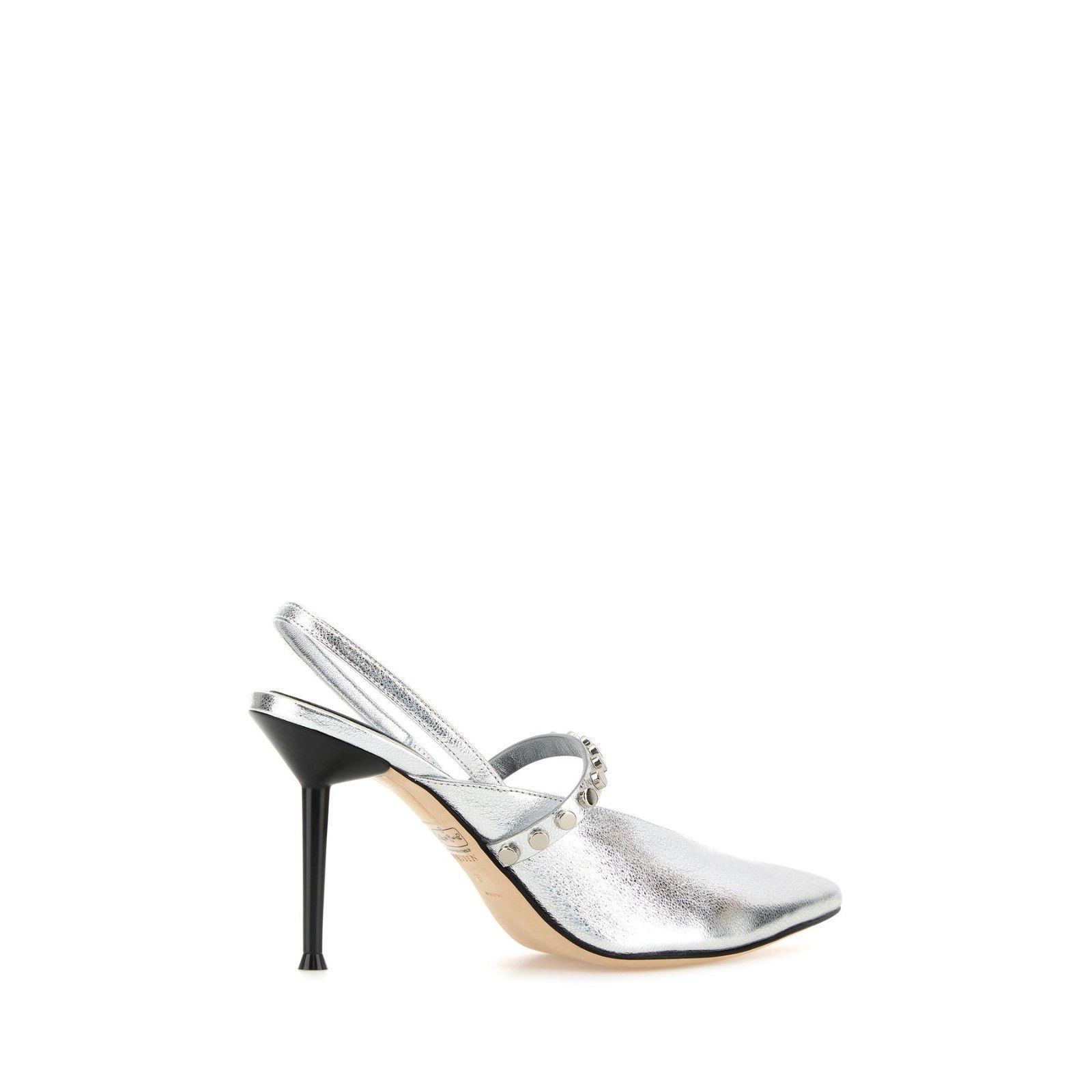 Alexander McQueen ALEXANDER MCQUEEN Revel Stud Silver Leather 90mm Heel Pumps Size US 10 / IT 40 - 3 Thumbnail
