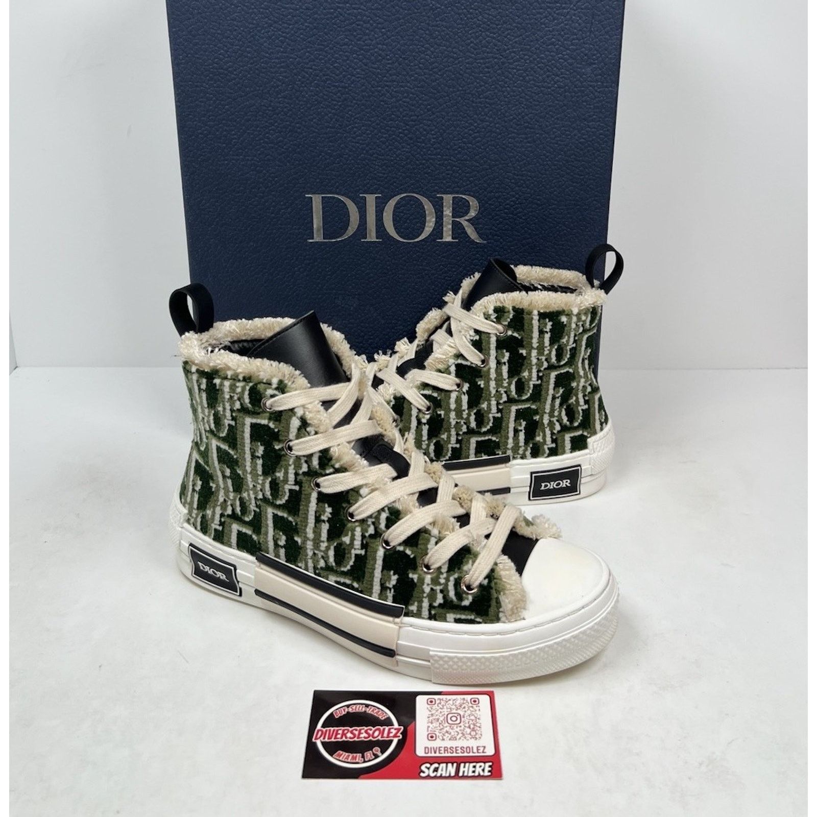 Dior Size 37EU/5M - Dior b23 Oblique Olive Tapestry High Size US 5 / EU 37 - 1 Thumbnail