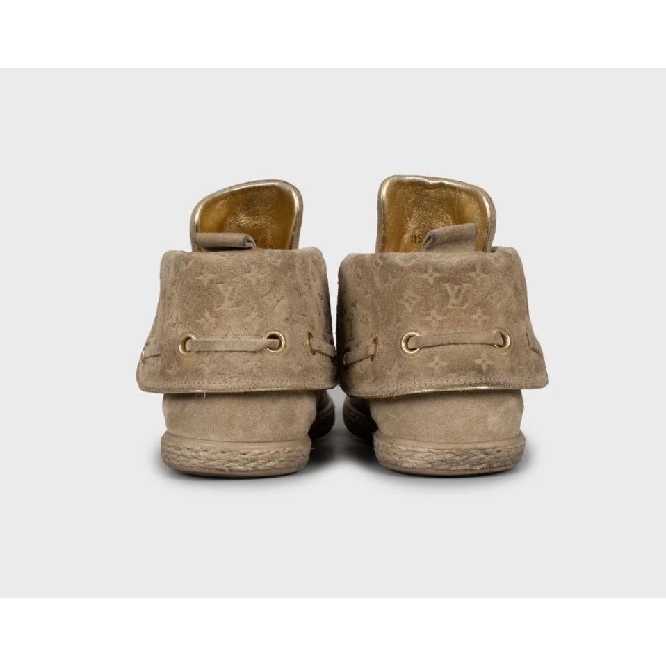 Louis Vuitton Louis Vuitton Beige Suede Empreinte Lace-Up Booties - 38 Size US 7 / IT 37 - 4 Thumbnail