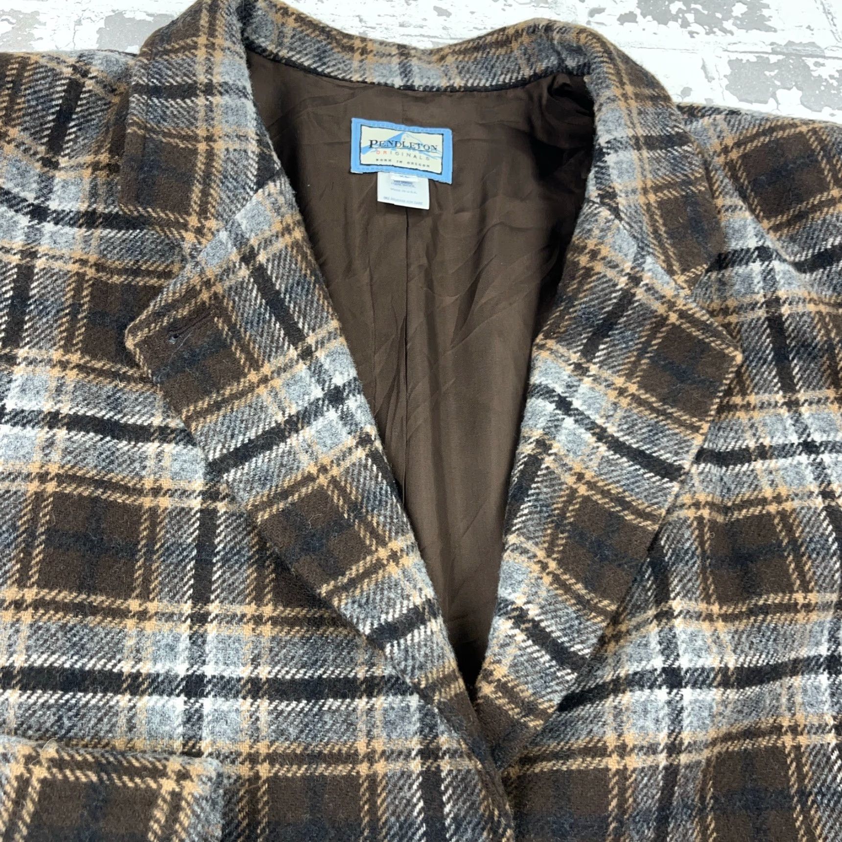 Pendleton VINTAGE Pendleton Women's Wool Blazer Jacket Long Sleeve Plaid Tartan Tweed Fall Winter XL Brown Size XL / US 12-14 / IT 48-50 - 5 Thumbnail