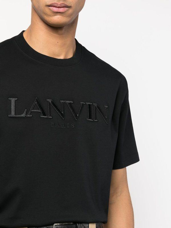 Lanvin oc11z0426 Logo Print T-Shirt in Black Size US L / EU 52-54 / 3 - 5 Thumbnail