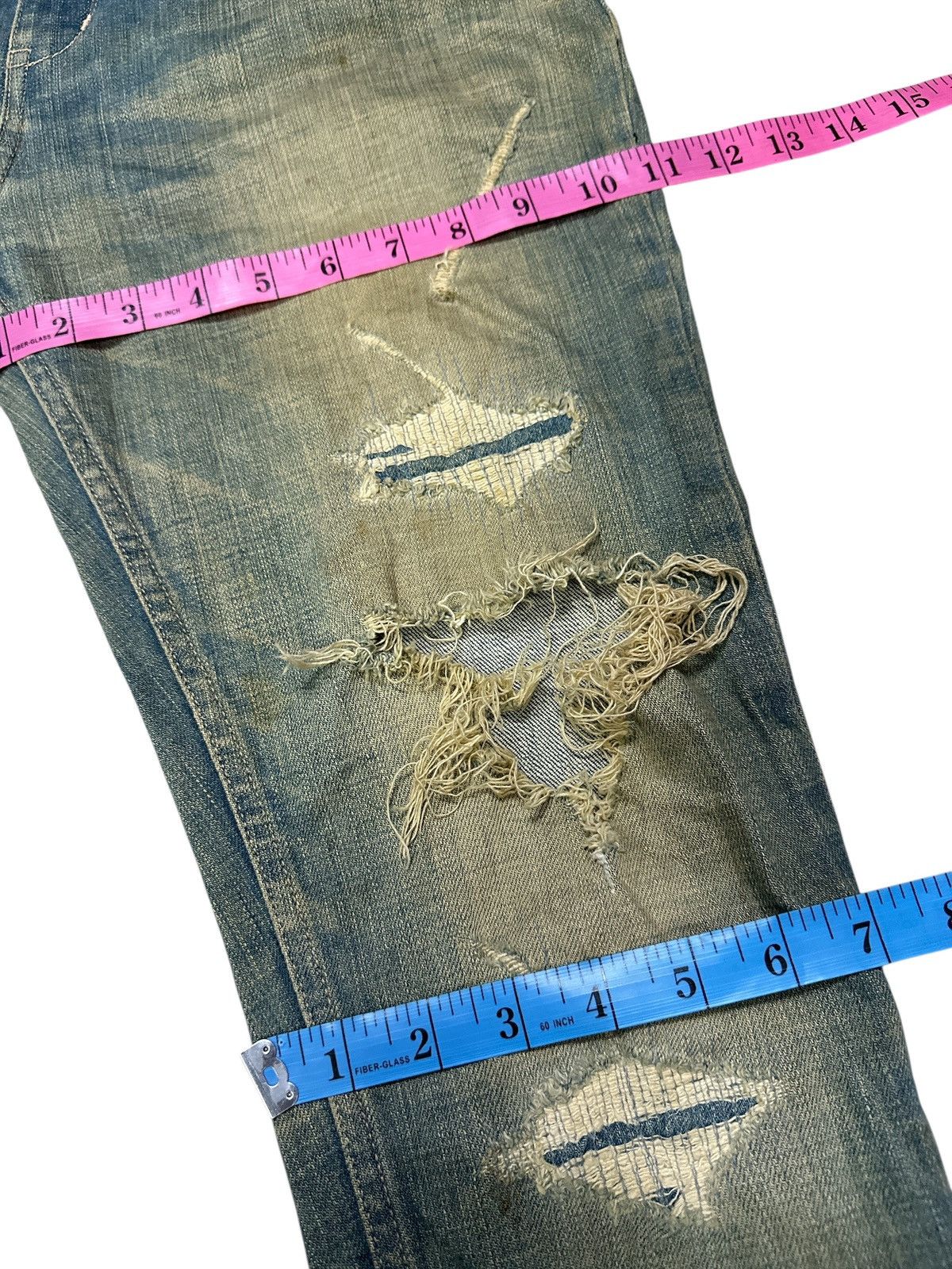 PHENOMENON Distress Trashed Denim Phenomenom Crazy Design Size US 34 / EU 50 - 17 Thumbnail