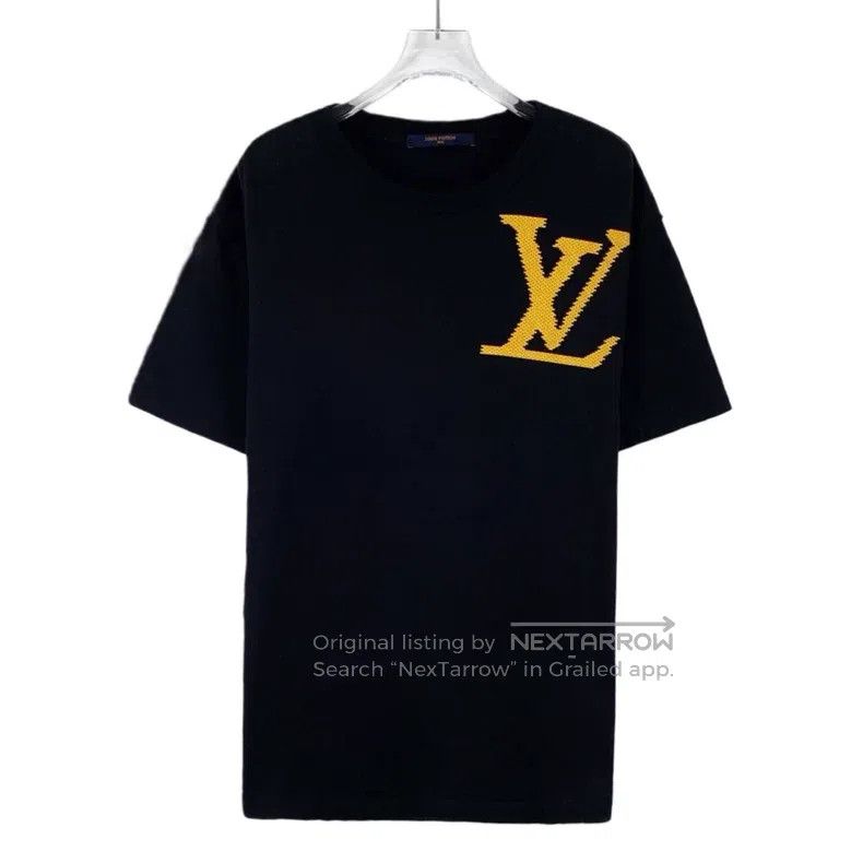 Louis Vuitton Louis Vuitton Black logo printed cotton crewneck short sle Size US M / EU 48-50 / 2 - 1 Thumbnail