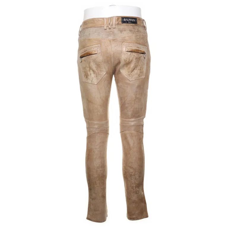 Balmain F/W13 Lambskin Leather Biker Pants by Oliver Rousting Size US 36 / EU 52 - 2 Thumbnail