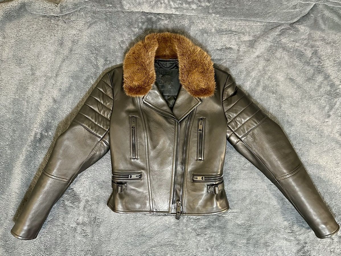 Burberry Prorsum 100% Authentic Burberry Prorsum Mink & Lambskin Biker Jacket Size S / US 4 / IT 40 - 5 Thumbnail