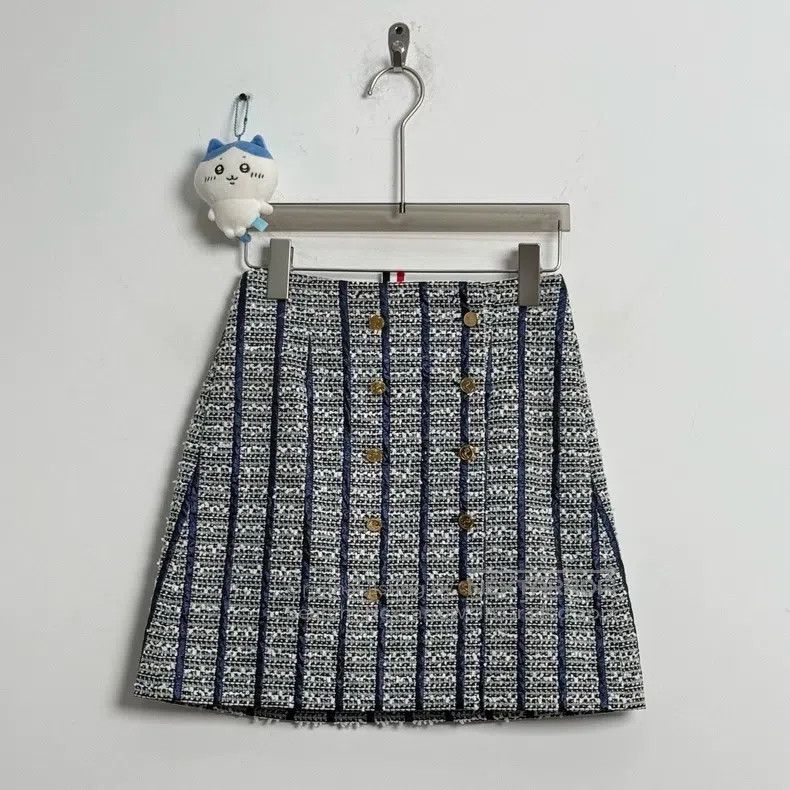 Thom Browne Gold Zip Knit Skirt