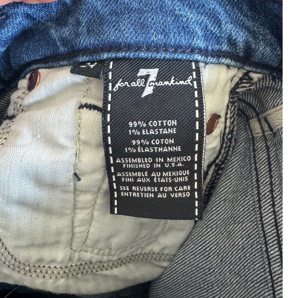 7 For All Mankind 7 For All Mankind High Waist Straight Jeans Side Slit Size 24" / US 00 / IT 34 - 8 Thumbnail