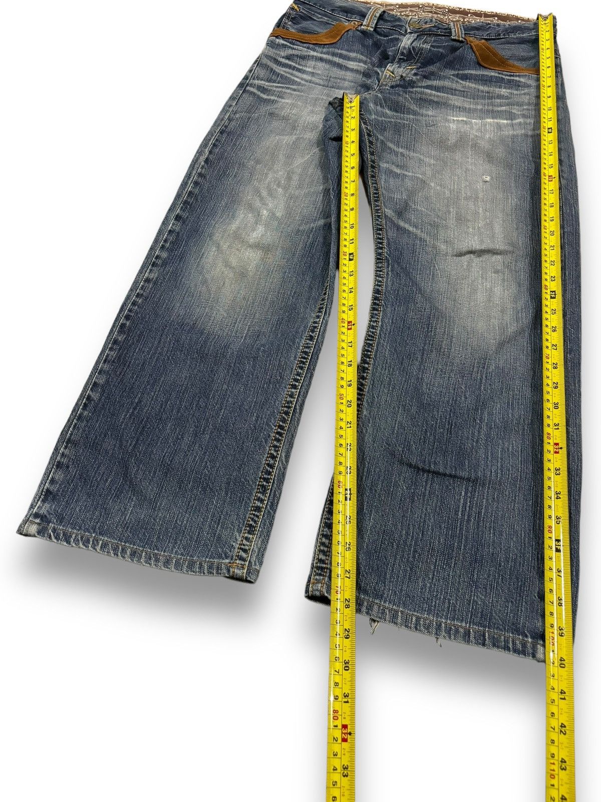 Edwin Exclusive Vintage Edwin XV Dirt Blue Wash Baggy Ripped Jeans Size US 33 - 17 Thumbnail