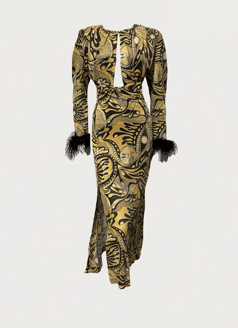 Alice McCall GOLD DUST FEATHER MIDI DRESS Size M / US 6-8 / IT 42-44 - 3 Thumbnail