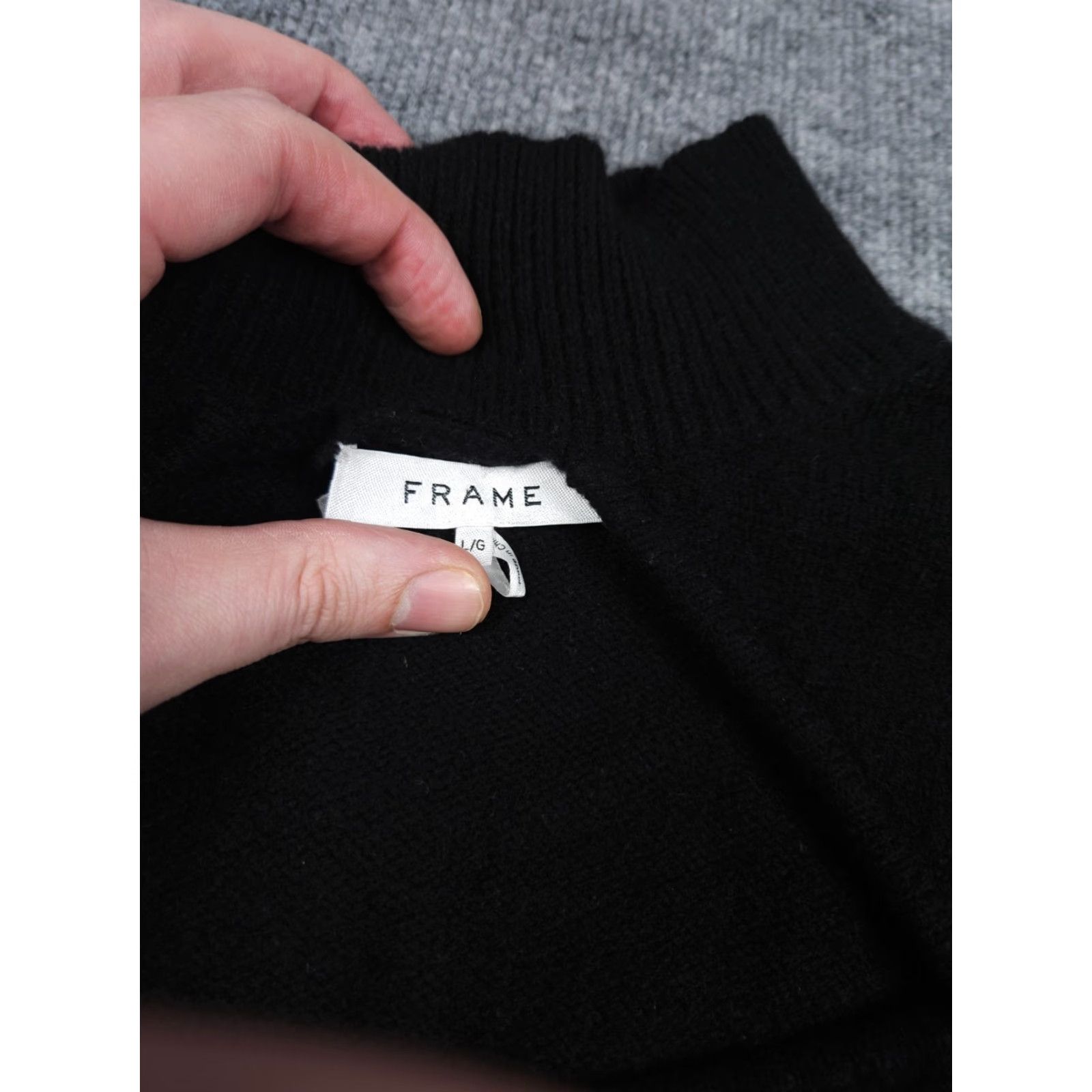 Frame FRAME Sweater Shirt Women L Black Cashmere 100% Knit Turtleneck Puff Sleeve Casual Pullover Size L / US 10 / IT 46 - 5 Thumbnail