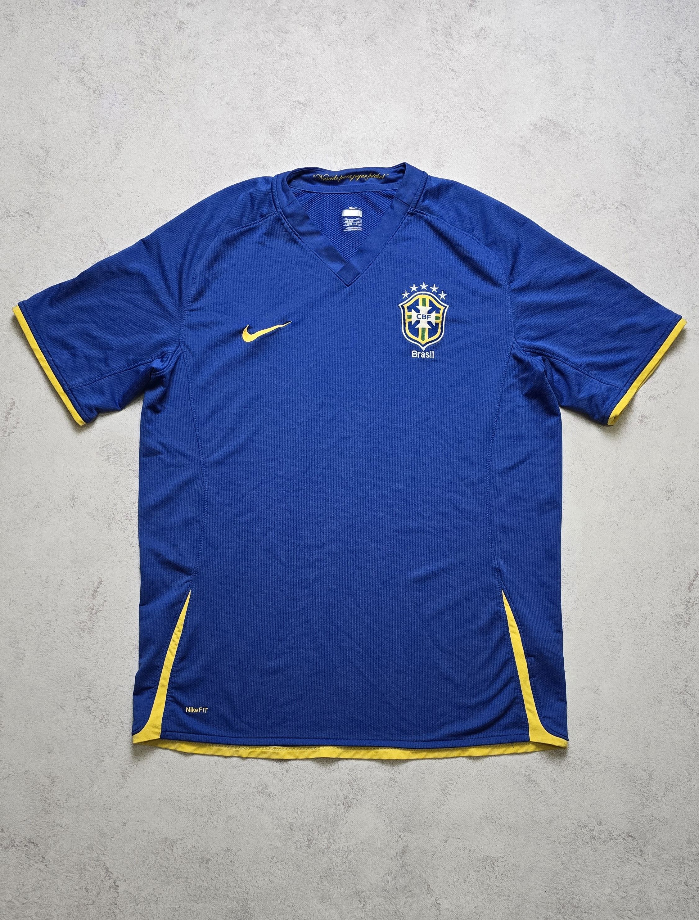 Nike VTG NIKE BRAZIL 2008 2009 AWAY FOOTBALL SHIRT SOCCER JERSEY Size US XL / EU 56 / 4 - 1 Thumbnail