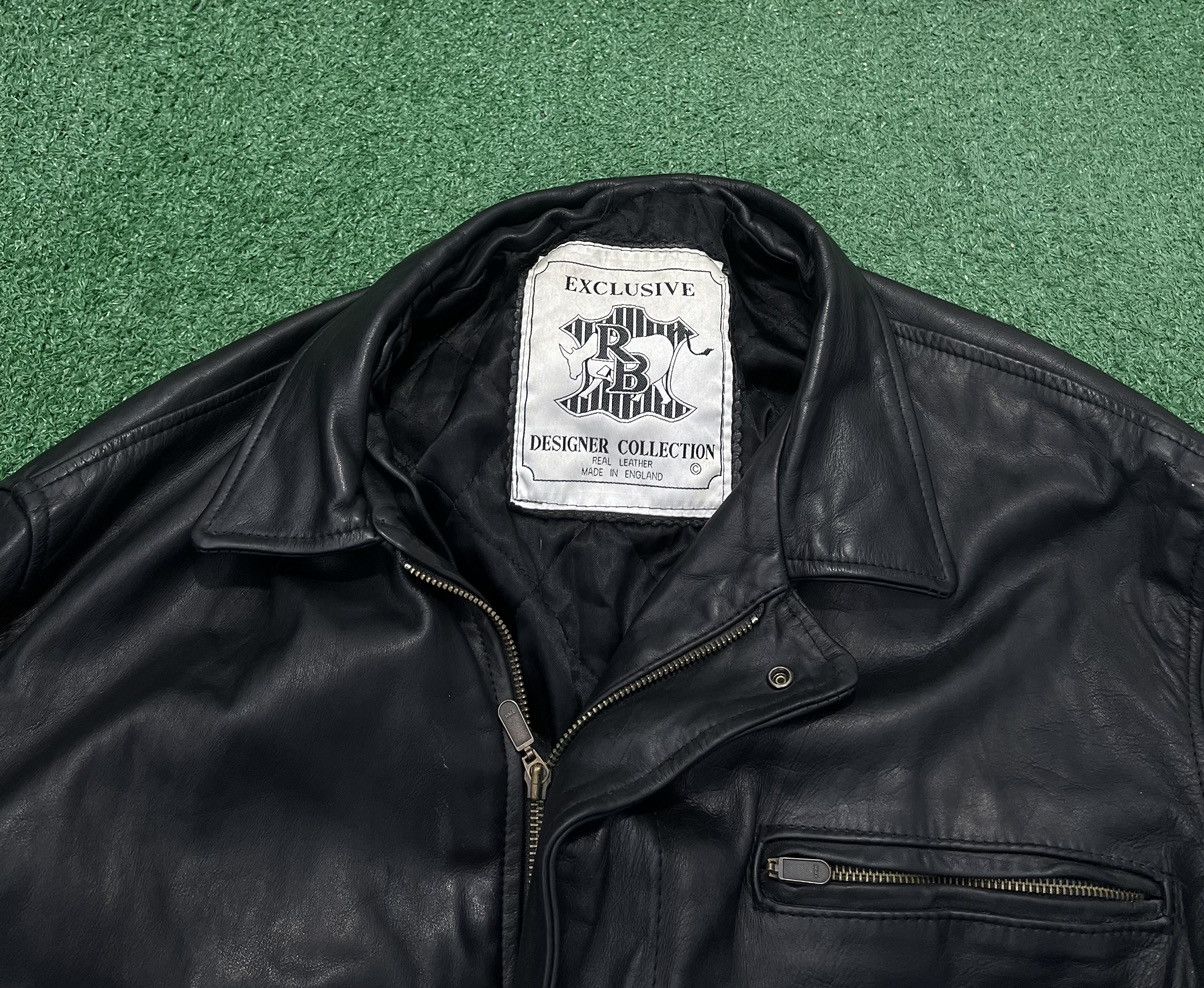 Leather × Vintage Real Leather Jacket Vintage 90s Black Size US L / EU 52-54 / 3 - 3 Thumbnail