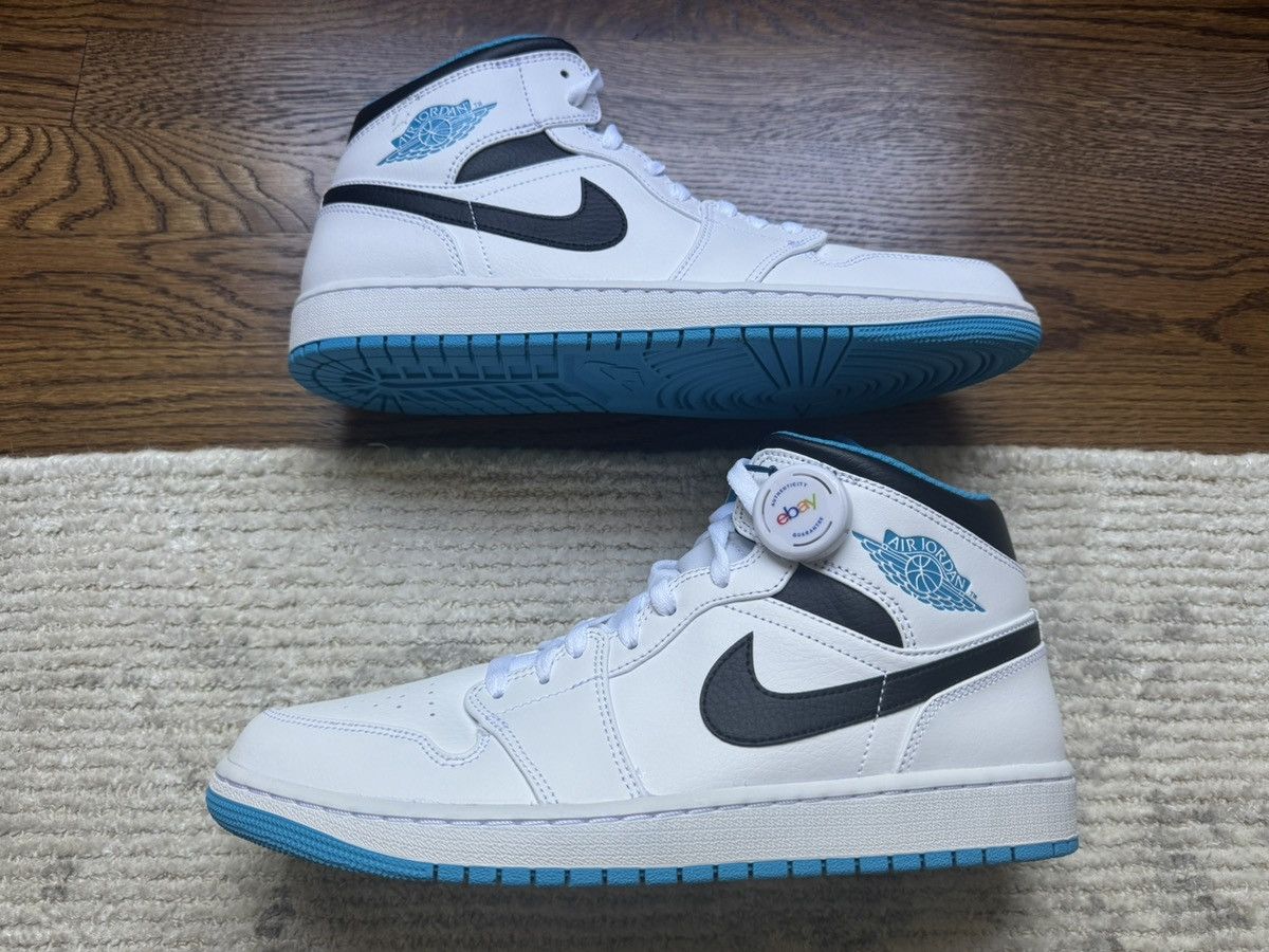 Jordan Brand 11.5 Jordan 1 Mid Laser Blue White Retro Air Size US 11.5 / EU 44-45 - 2 Thumbnail