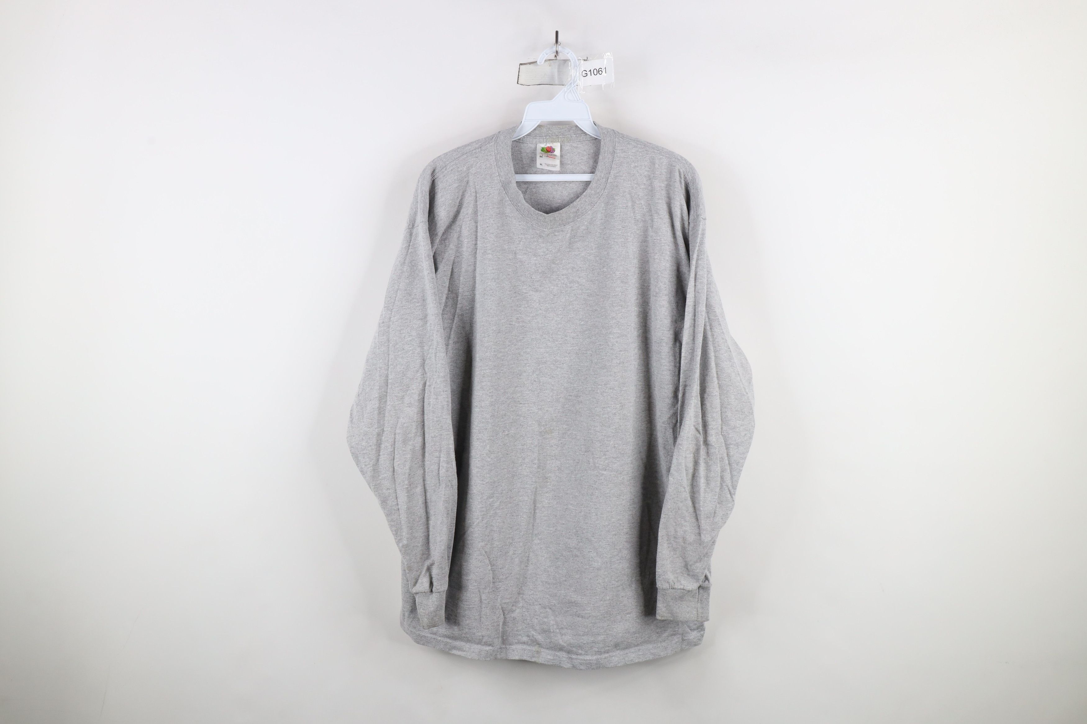 Vintage Vintage 90s Y2K Streetwear Long Sleeve T-Shirt Heather Gray Size US XL / EU 56 / 4 - 1 Thumbnail