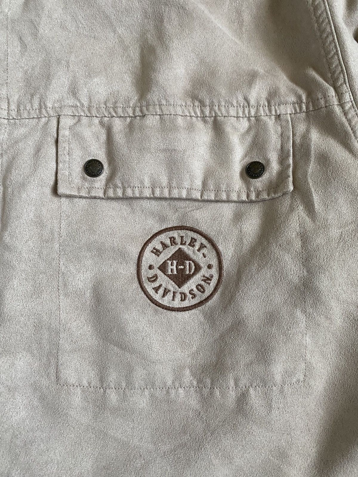 Designer × Harley Davidson × Vintage Vintage Harley Davidson Button Suede Logo Shirt Size M Size US M / EU 48-50 / 2 - 6 Thumbnail