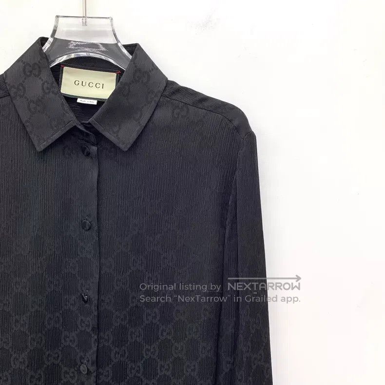 Gucci Gucci Black logo dark pattern full print mulberry silk lap Size US XXS / EU 40 - 3 Thumbnail