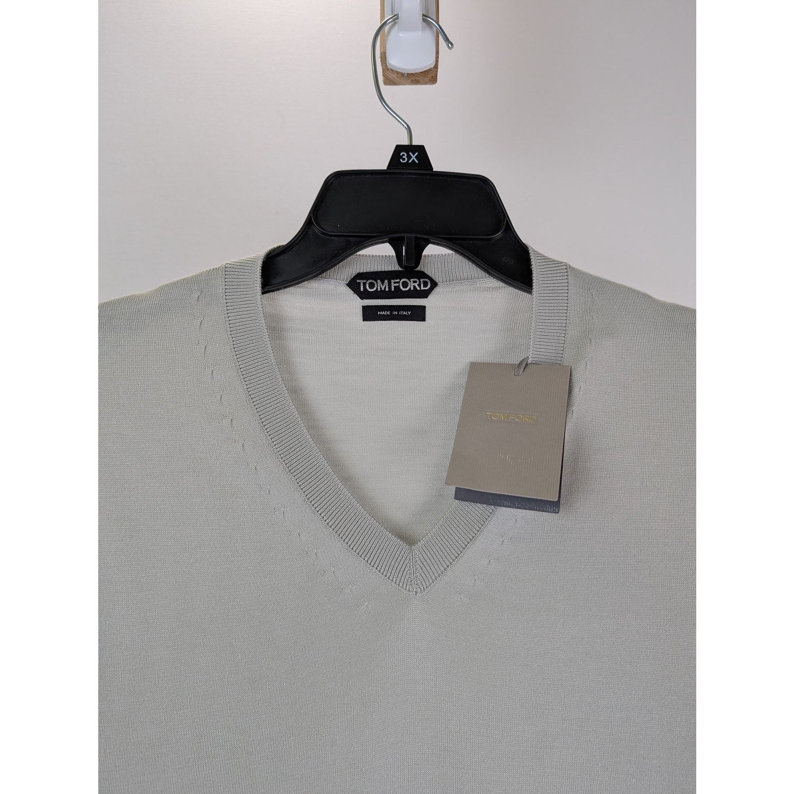 Tom Ford o1rshd1 V-Neck Crewneck Sweater Sweatshirt in Grey Size US M / EU 48-50 / 2 - 5 Thumbnail