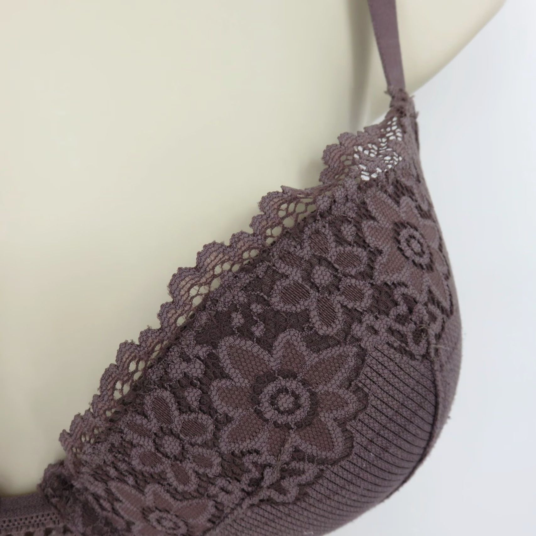 Vintage Adore Me Bra 36C Purple Push Up Underwire Padded Lace Size ONE SIZE - 5 Thumbnail
