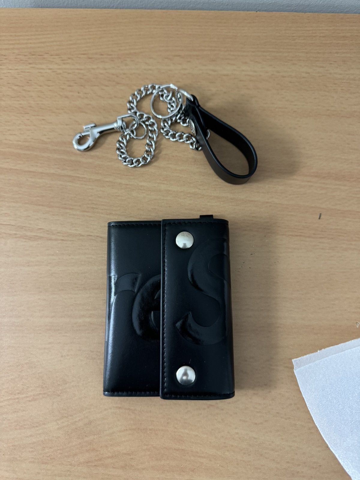 Supreme Supreme Leather Chain Wallet Black | Grailed
