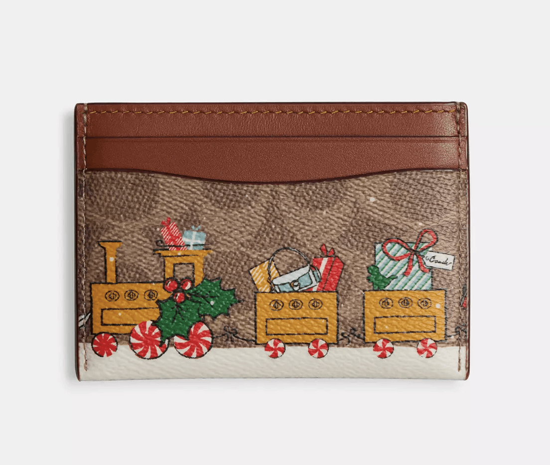 Coach Holiday Essential Card Case With Train CY305 Size ONE SIZE - 6 Thumbnail
