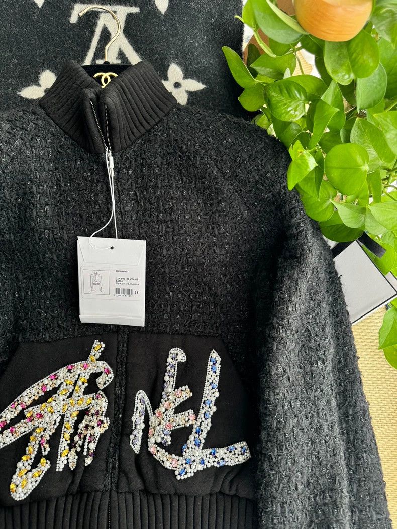 Chanel Chanel 22A high-end handicraft workshop black stud bead emb Size XS / US 0-2 / IT 36-38 - 2 Thumbnail