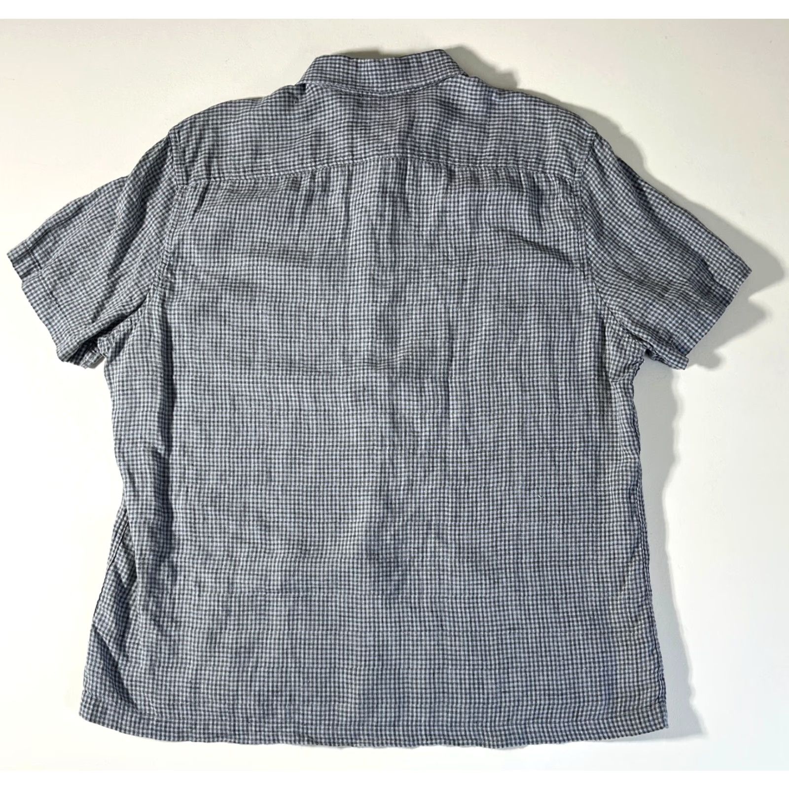 Murano VINTAGE Murano Shirt XL Blue Linen Check Short Sleeve Button-Up Pockets MEN's Regular Casual, Travel, 100% Linen Size US XL / EU 56 / 4 - 2 Thumbnail
