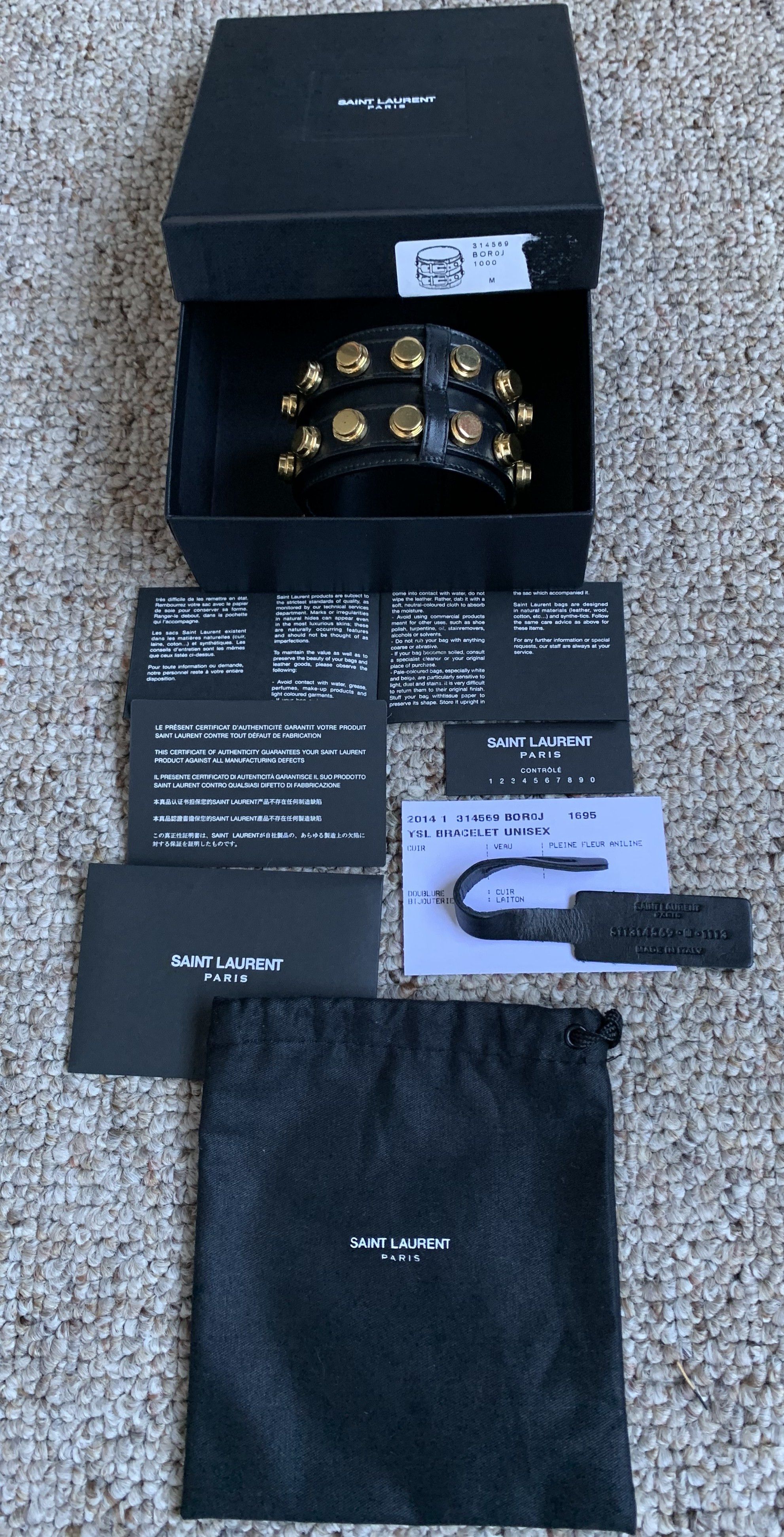Saint Laurent Paris Saint Laurent Paris Wide Studded Leather Bracelet Size ONE SIZE - 10 Thumbnail