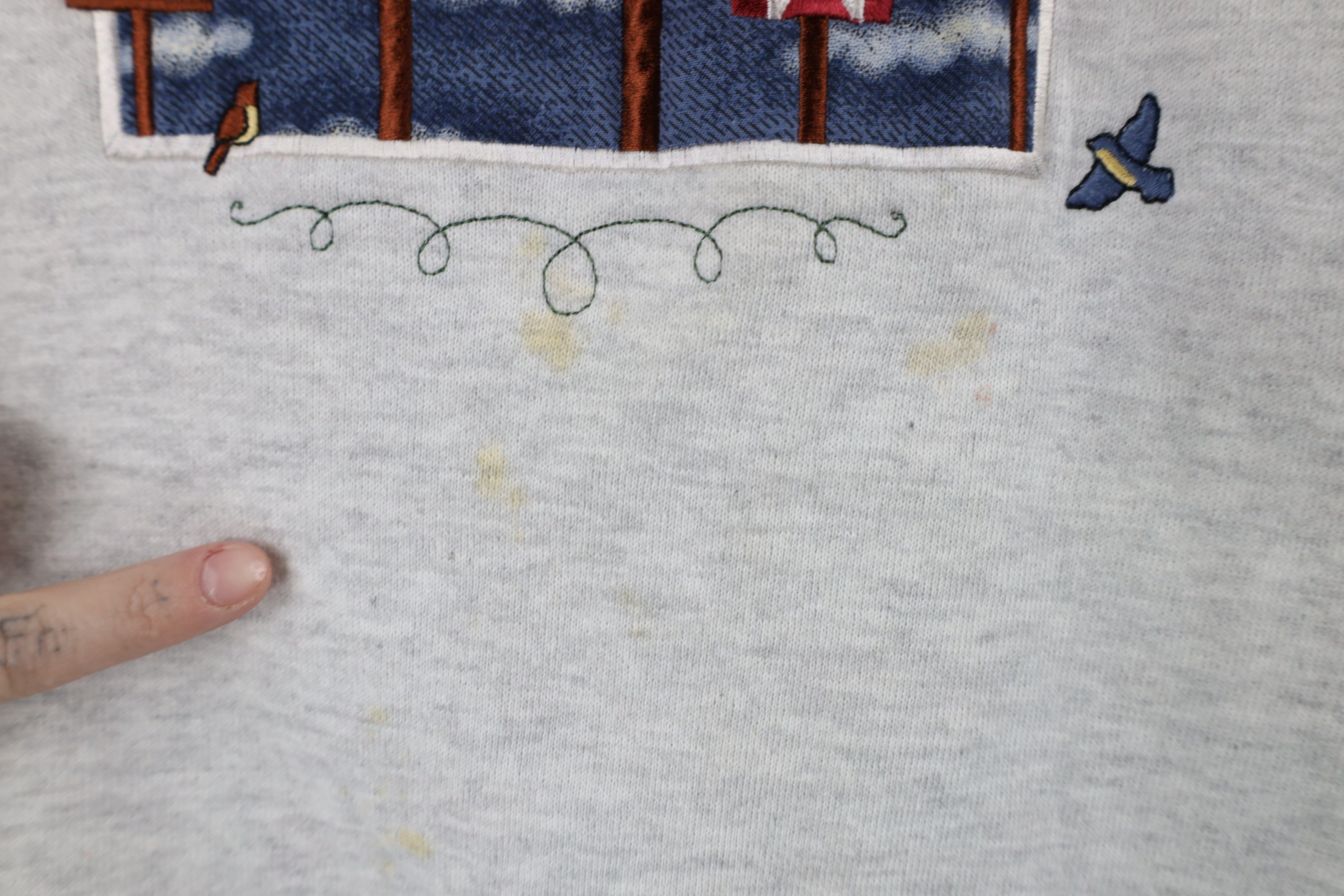 Vintage Vintage 90s Streetwear Nature Bird Collared Sweatshirt USA Size L / US 10 / IT 46 - 5 Thumbnail